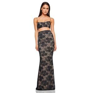 Nookie Heaven Maxi Skirt Black Lace Size Small NWT Made in Australia